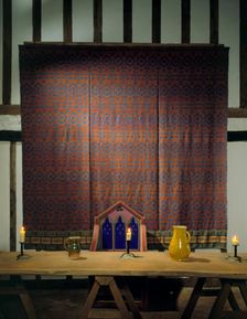 Table and Tapestry from the Medieval Merchant's House, French Street, Southampton, Hampshire, 1988. Artist: Paul Highnam