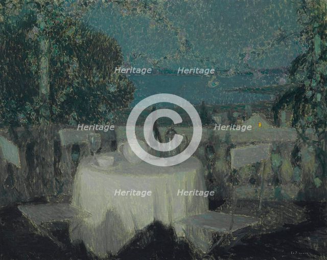 Table au clair de lune (Moonlight Table), 1928. Creator: Le Sidaner, Henri (1862-1939).