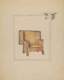 Table (Bench or Chair Combination), 1935/1942. Creator: Bertha Stefano