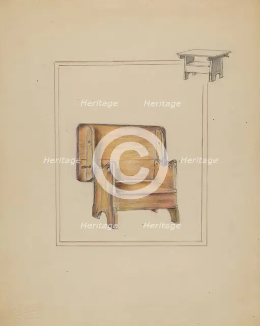 Table (Bench or Chair Combination), 1935/1942. Creator: Bertha Stefano.
