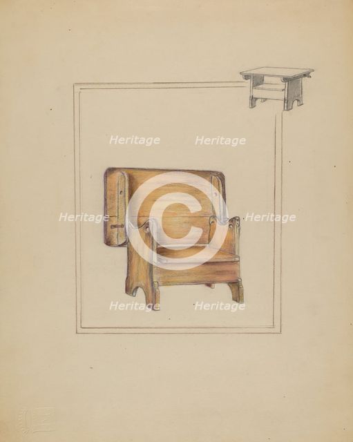Table (Bench or Chair Combination), 1935/1942. Creator: Bertha Stefano.