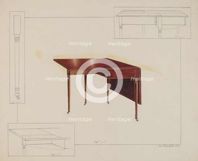 Table, c. 1937. Creator: Alfred Walbeck.