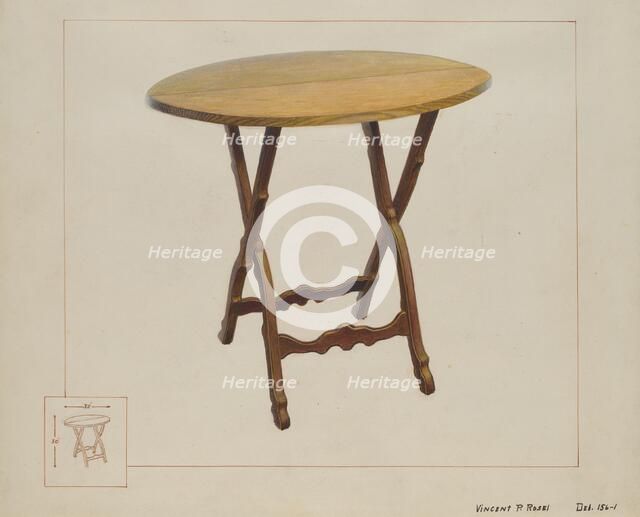 Table, c. 1937. Creator: Vincent P. Rosel.