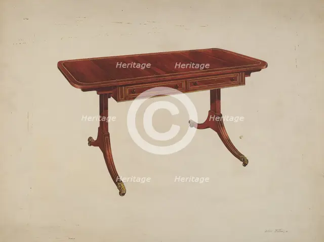 Table, c. 1938. Creator: Arthur Matthews.