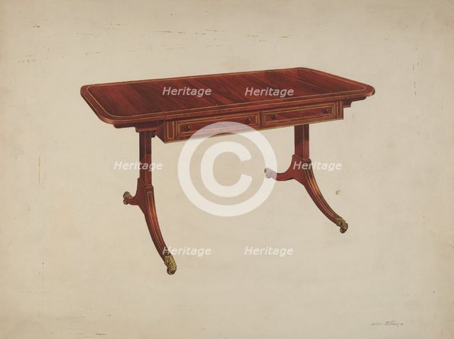 Table, c. 1938. Creator: Arthur Matthews.