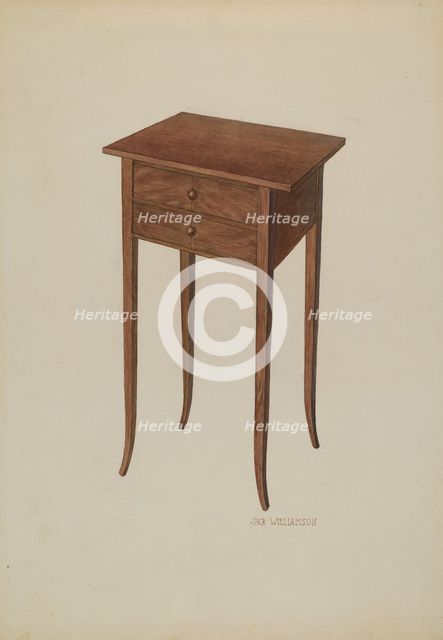 Table, c. 1940. Creator: Jack Williamson.