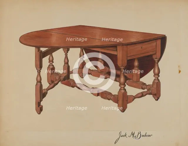 Table, c. 1940. Creator: Jack Bochner.