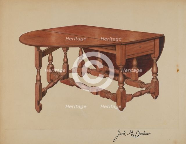Table, c. 1940. Creator: Jack Bochner.