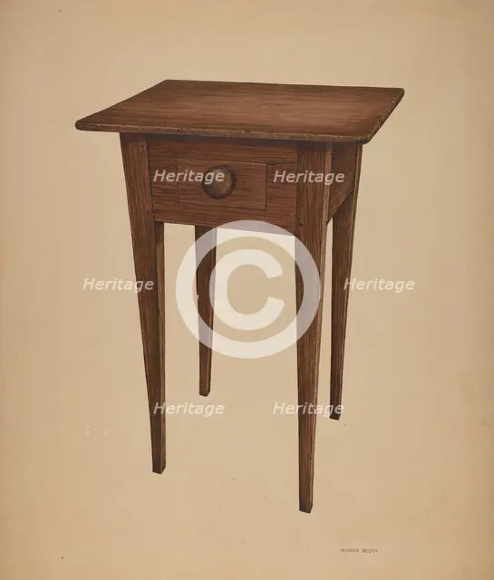 Table, c. 1940. Creator: Warren Booth.