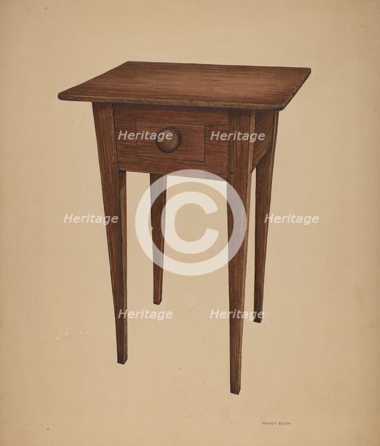 Table, c. 1940. Creator: Warren Booth.