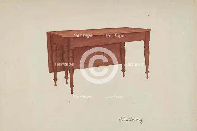 Table (Dining?), 1935/1942. Creator: Edward D. Williams.