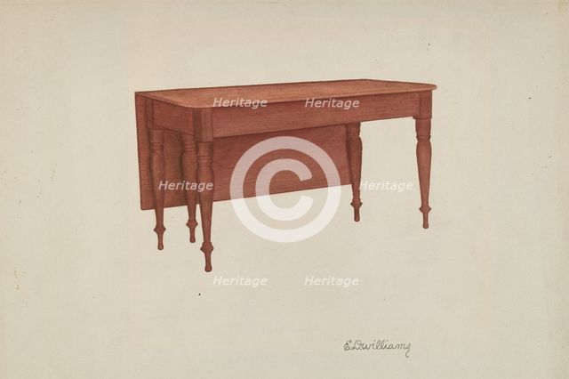 Table (Dining?), 1935/1942. Creator: Edward D. Williams.