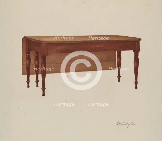 Table (Dining?), 1935/1942. Creator: George V. Vezolles.