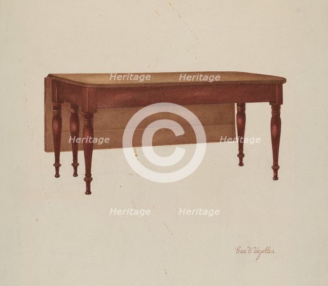 Table (Dining?), 1935/1942. Creator: George V. Vezolles.