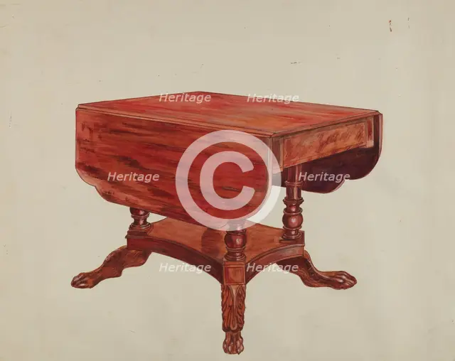 Table-drop Leaf, 1935/1942. Creator: Unknown.