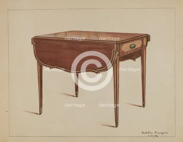 Table (Drop-leaf), 1936. Creator: Nicholas Acampora.
