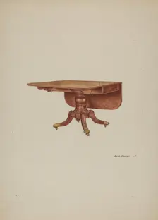 Table, Drop-leaf, 1940. Creator: Edith Towner