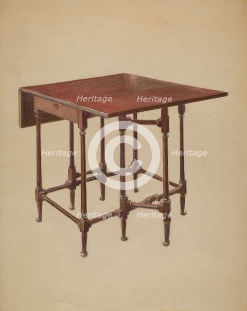 Table (Drop-leaf), c. 1936. Creator: Bernard Gussow.
