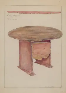 Table Hutch Bench or Chair Combination, c. 1937. Creator: Rosa Burger