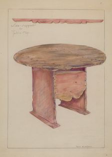 Table Hutch Bench or Chair Combination, c. 1937. Creator: Rosa Burger