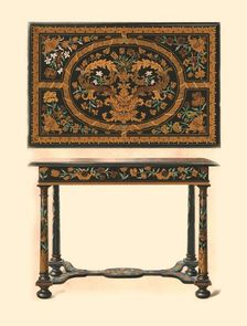 Table inlaid with marquetry., 1905. Artist: Shirley Slocombe