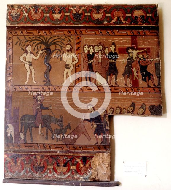 Table of 12th century from Sagas with Adam and Eve and the death of Christ.