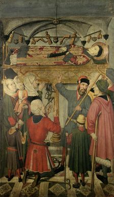 Table of the tomb of Saint Vincent and exorcism of a possessed detail of the altarpiece of Sain…