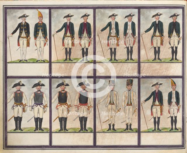 Table of uniforms of the troops of Paul I., Gatchina, 1793-1796.