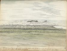 Table Mountain and Duiwelsberg seen from the land, 1786. Creator: Jan Brandes
