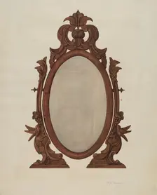 Table Mirror, 1935/1942. Creator: Helen Bronson