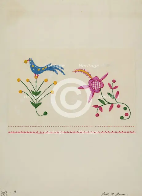 Table Scarf, c. 1937. Creator: Ruth M. Barnes.