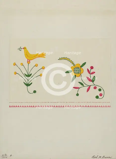 Table Scarf, c. 1937. Creator: Ruth M. Barnes.