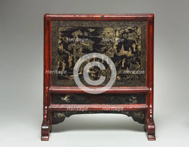 Table Screen: The Peach Blossom Spring, Land of the Immortals, 14th Century. Creator: Unknown.