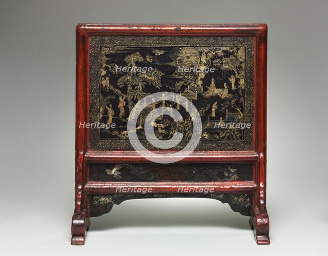 Table Screen: The Peach Blossom Spring, Land of the Immortals, 14th Century. Creator: Unknown.