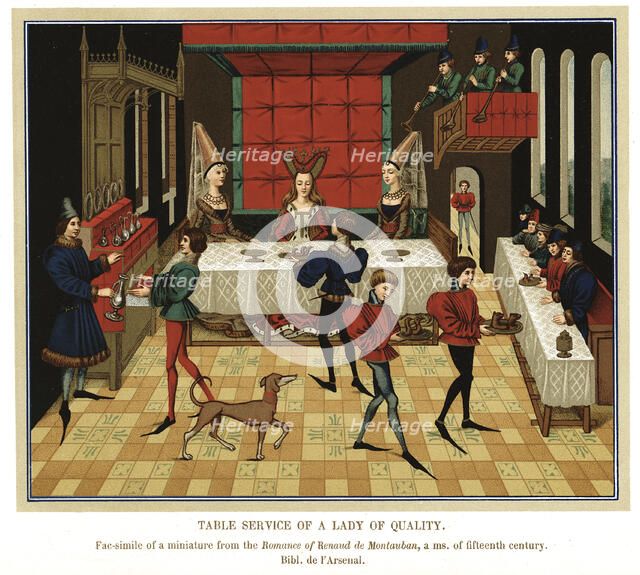 'Table Service of a Lady of Quality', 15th century. Artist: Unknown