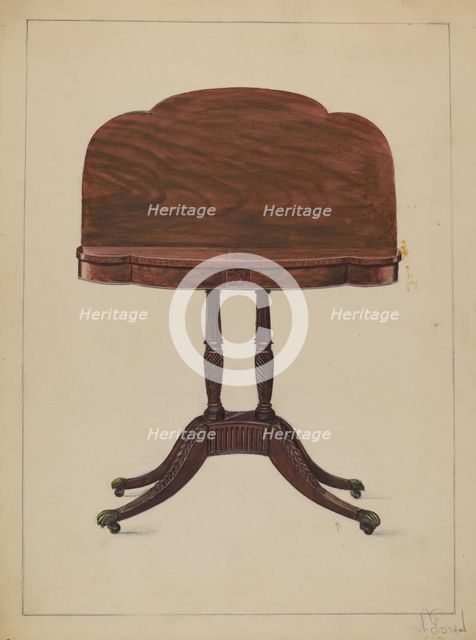 Table Pedestal, c. 1939. Creator: Nicholas Gorid.