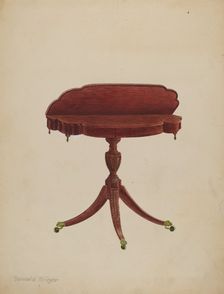Table Pedestal, c. 1940. Creator: Bernard Krieger