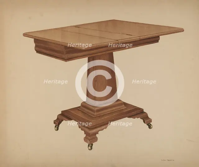 Table (pedestal), c. 1940. Creator: LeRoy Griffith.