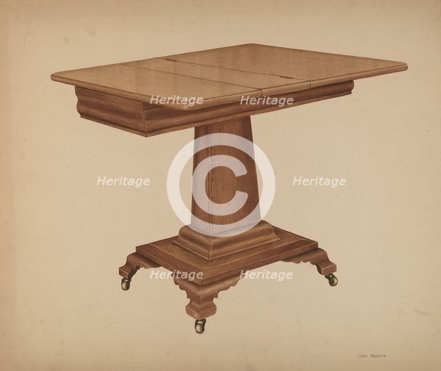 Table (pedestal), c. 1940. Creator: LeRoy Griffith.