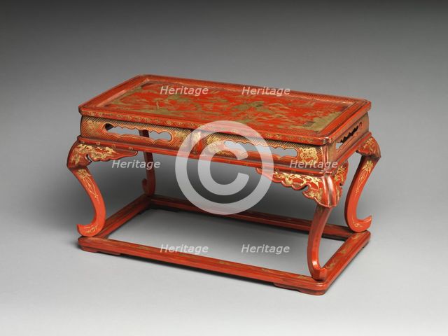 Table with Decoration of a Landscape, 19th century. Creator: Unknown.