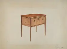 Table with Deep Drawer, 1935/1942. Creator: Mattie P. Goodman