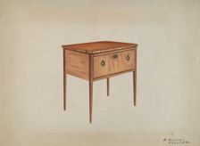 Table with Deep Drawer, 1935/1942. Creator: Mattie P. Goodman