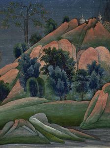 Table with Snow Lions (image 2 of 3), 19th century. Creator: Unknown