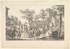 Tableau des portraits a la Mode (Plate of Fashion Portraits), 1760-61. Creator: Pierre Francois Courtois