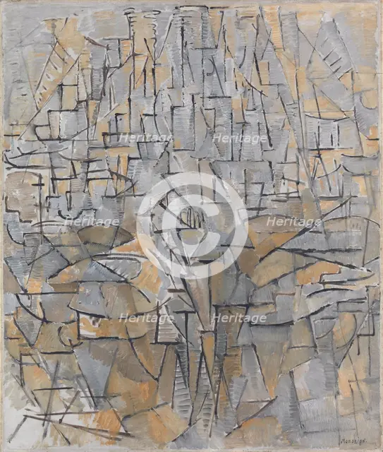Tableau No. 4 / Composition No.VIII / Compositie 3, 1913. Creator: Mondrian; Piet (1872-1944).