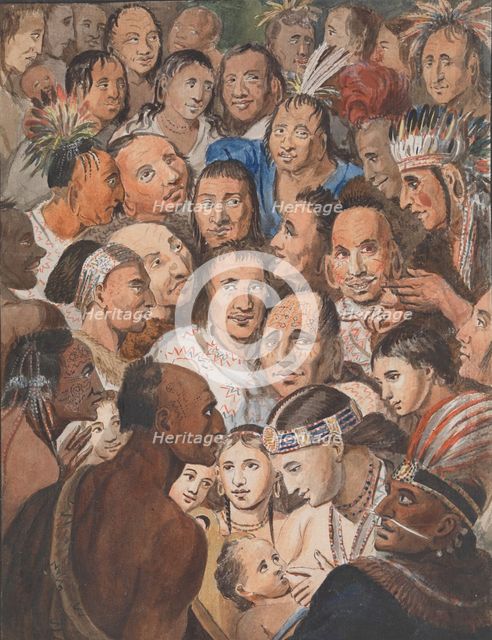 Tableau of Indian Faces, 1811-ca. 1813. Creator: John Lewis Krimmel.