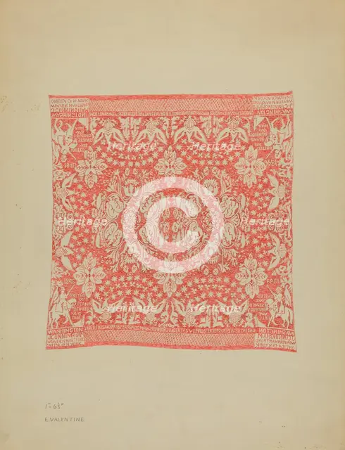 Tablecloth, 1935/1942. Creator: Elizabeth Valentine.