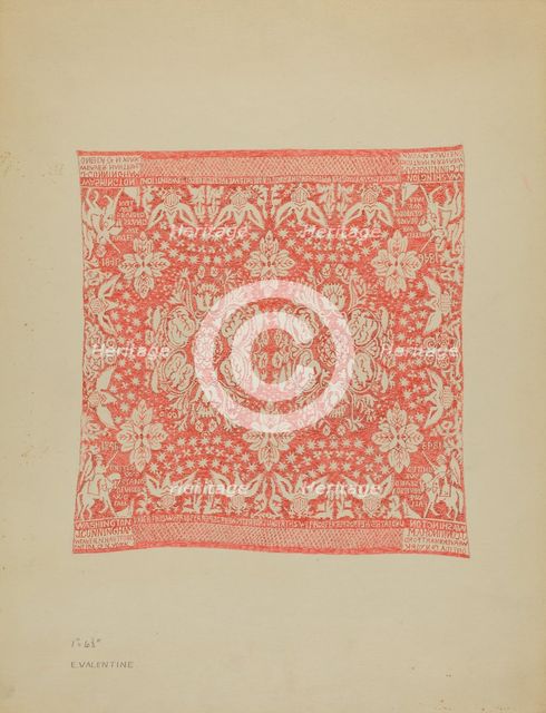 Tablecloth, 1935/1942. Creator: Elizabeth Valentine.