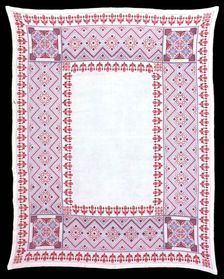 Tablecloth, Ukraine, c. 1860. Creator: Unknown