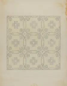 Tablecloth, c. 1936. Creator: Elizabeth Valentine